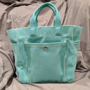 Tiffany & Company Blue Canvas and Leather Tote
